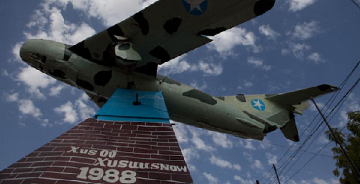 Monument of MIG fighter plane in Hargeisa, Somaliland