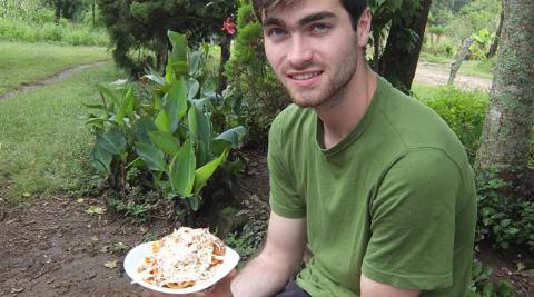 UK volunteer Matt posing with the end product