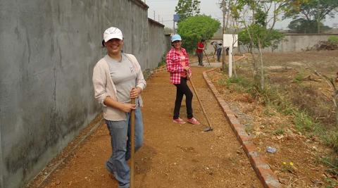 Working on the running track