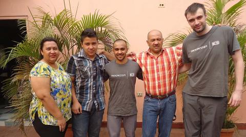 Pritesh and Aaron with their host family