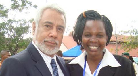 Development worker Margaret Happy with the Prime Minister of Timor-Leste