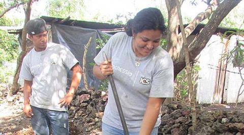 Volunteers at work