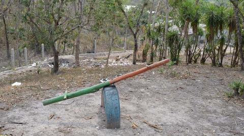 A playground, in El Tablon, that couples as a tip.