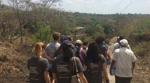 Volunteers visiting the community of La Sabanita