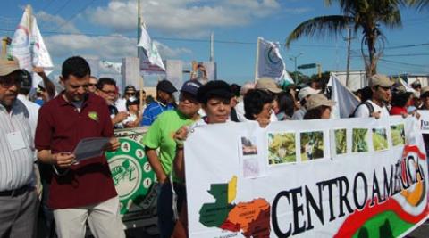 Climate justice campaigners at 2010 climate summit in Cancun