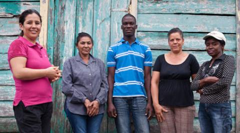 Karina Cuba with members of the Partido mothers' group