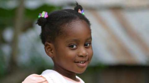 A girl in Ouanaminthe, a Haitian northern border town