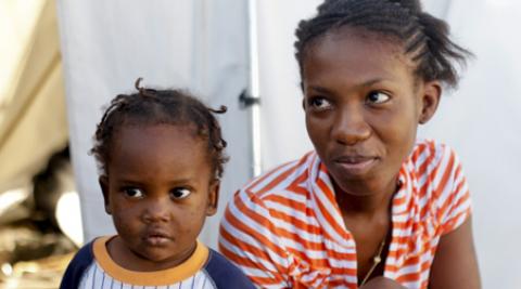 Cousins Fritznel and Mirlene at Henfrasa Camp in Port-au-Prince