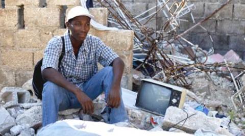 Jean Gaudy surveys the remains of his family home