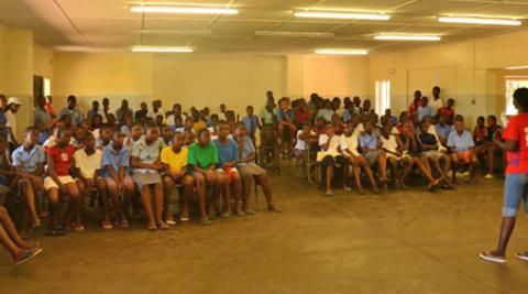 Katrine presenting to Binga High