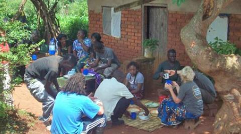 Lunch after planting soya beans