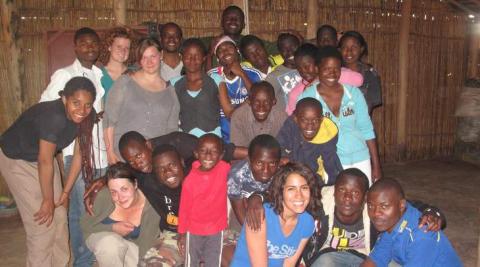Volunteers and local young people in Mzuzu