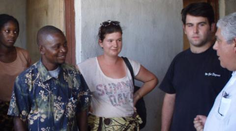 ICS volunteers with friends in Malawi