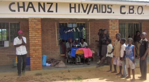 Outisde Chanzi HIV/AIDS Support group, Malawi