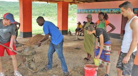 Preparing the concrete for laying