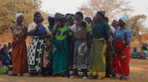 Phalazi women singing at the HIV awareness campaign