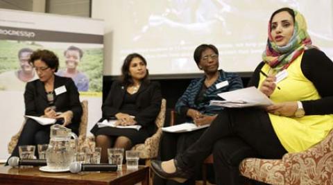 Panelists speaking at Fragile States, Phenomenal Women event