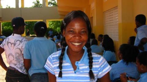 Photo: Rosa back at school – a step towards her dream of becoming a lawyer.