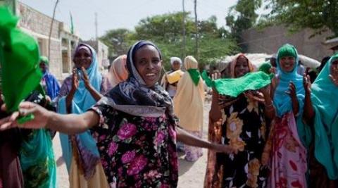 Women in Somaliland campaigning during the 2010 Presidential elections 