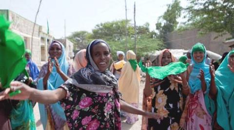 Somalilanders gather in a street