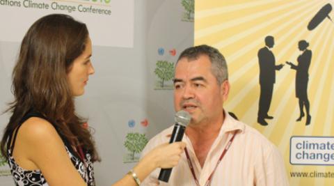 René Ramos is interviewed at Cancun