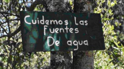 ‘Take care of the water sources’. Sign from La Esperanza, Honduras
