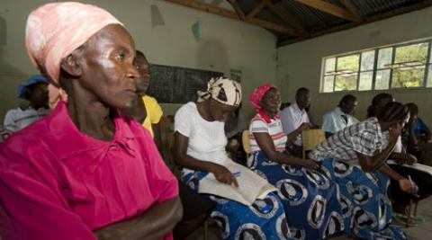 Women at a meeting at Kariyangwe in Zimbabwe