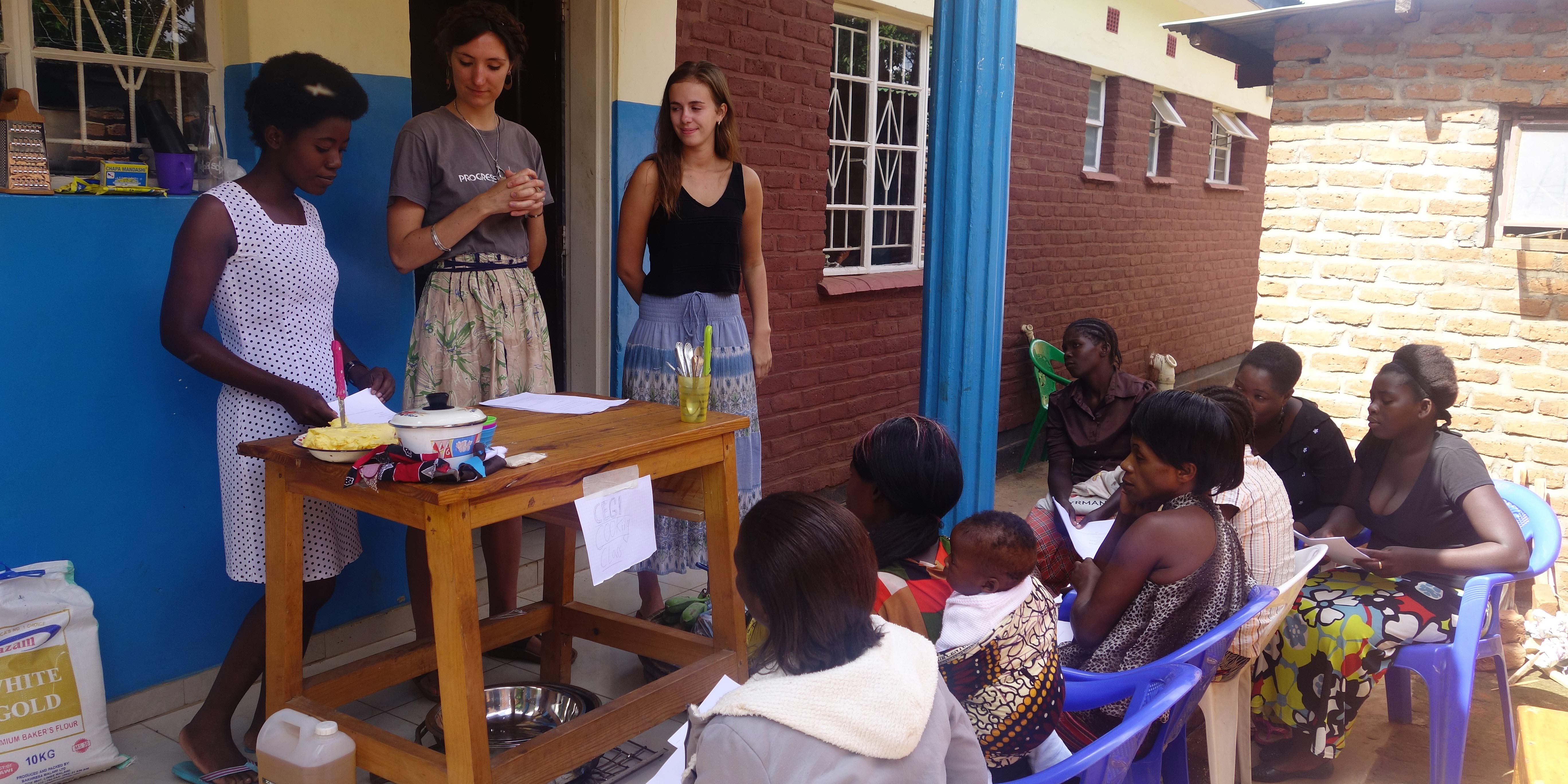 Noverin, Sara and Anna deliver a baking class